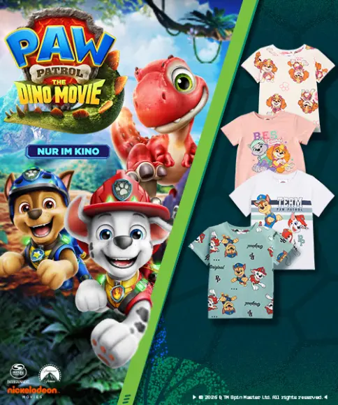 PAW Patrol Kinder T-Shirts mit beliebten Charakteren aus PAW Patrol: Dino Movie für Jungen und Mädchen