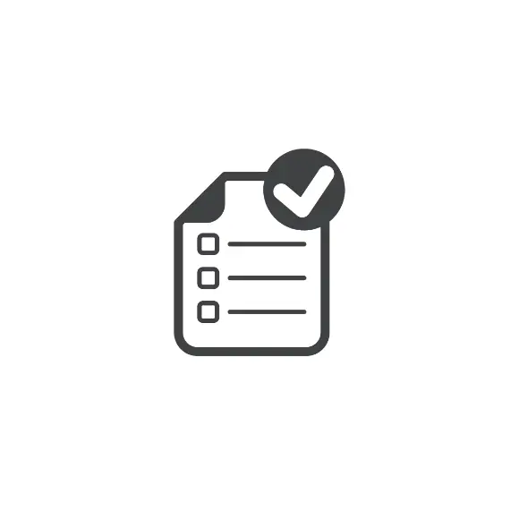 Icon einer Liste mit Häkchen für Produkte und Lagerbestand