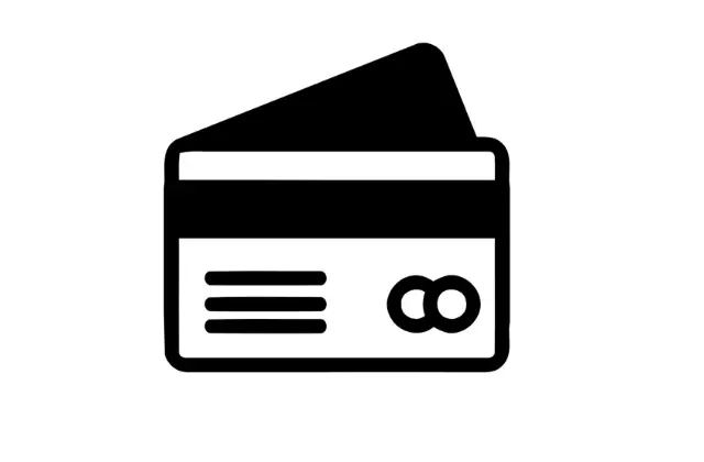 Icon einer Bankkarte für Zahlungen und Gutscheine