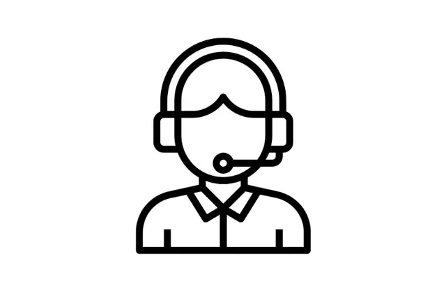 Icon einer Supportperson mit Headset für Kundendienst und Kontakt