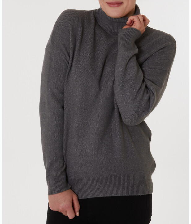 Rollkragenpullover mit Rippbündchen