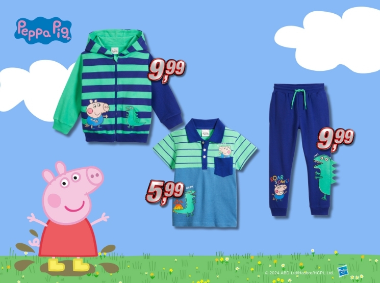 Peppa Wutz Kinder-Outfit – Jacke, Polo und Jogginghose mit fröhlichen Prints und Peppa-Stil